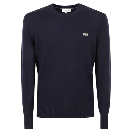Lacoste maglia uomo girocollo in lana blu