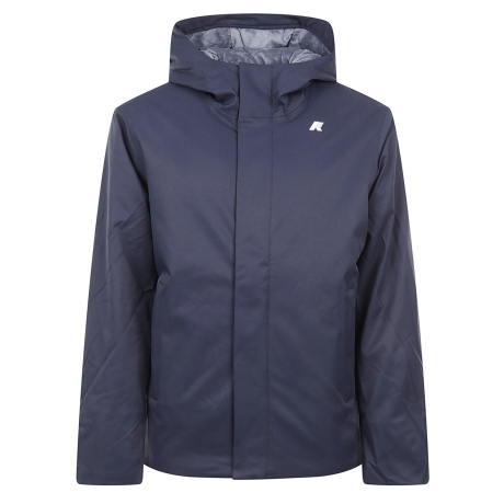 Kway giubbotto corto uomo con interno in eco pelliccia blu