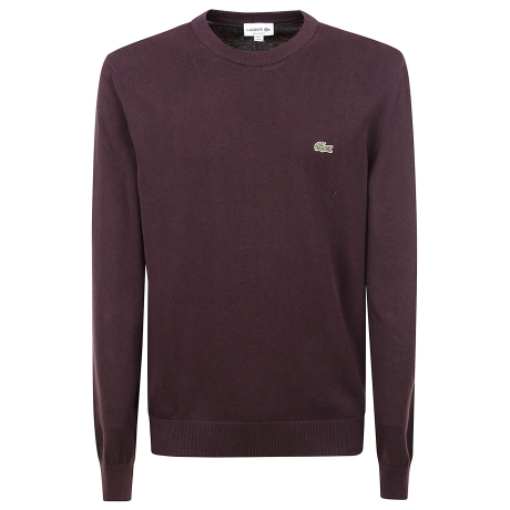 Lacoste maglia girocollo uomo in cotone bordeaux