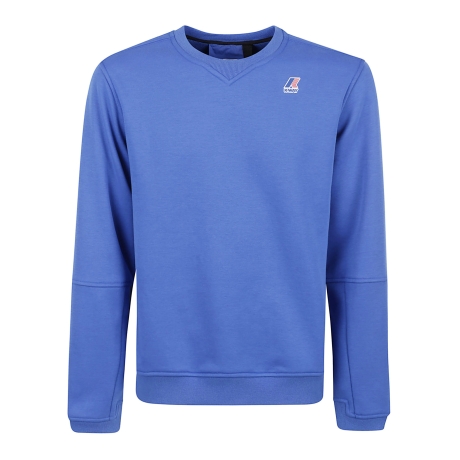 Kway maglione uomo bluette in cotone e pile