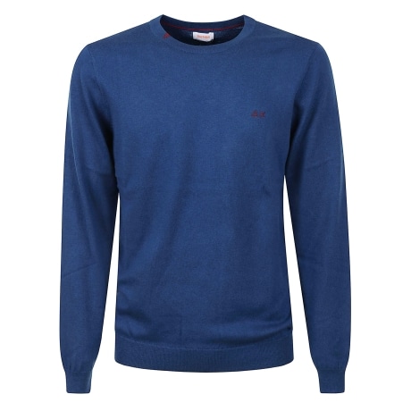 Sun68 maglia girocollo uomo in lana bluette