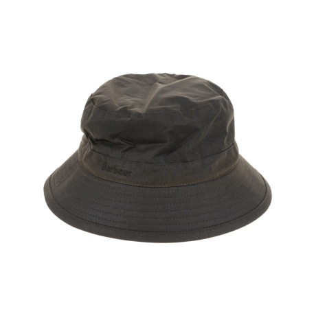Barbour cappello pescatore uomo in  cotone cerato verde