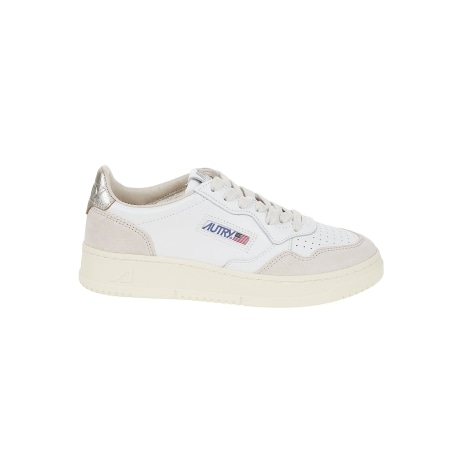 Autry scarpe donna medalist in camoscio e pelle bianca e oro