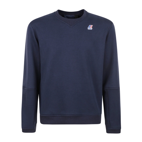 Kway maglione uomo blu in cotone e pile