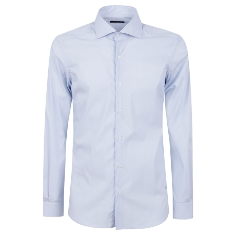 Fay camicia uomo regular fit in popeline stretch celeste