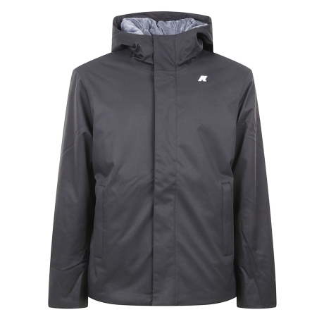 Kway giubbotto corto uomo con interno in eco pelliccia nero