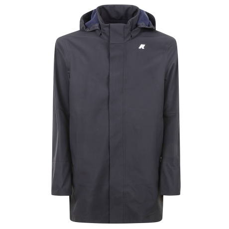 Kway giubbotto duke uomo lungo 3/4 con cappuccio staccabile nero