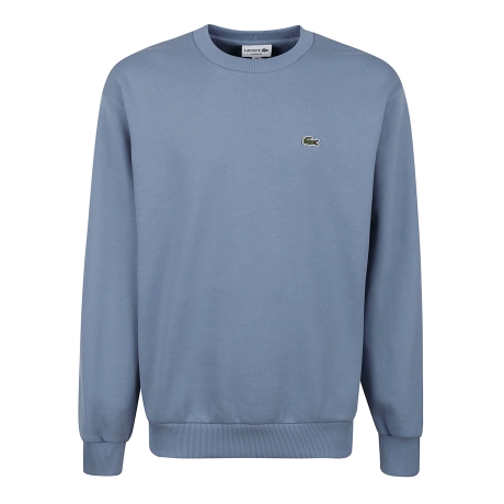 Lacoste felpa girocollo uomo in cotone celeste