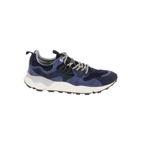 Flower Mountain sneakers uomo in suede e tessuto tecnico blu e bluette