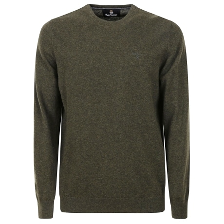 Barbour maglia girocollo uomo in lambswool  verde