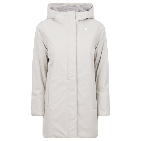 Kway giubbotto lungo donna impermeabile ed interno in faux fur beige
