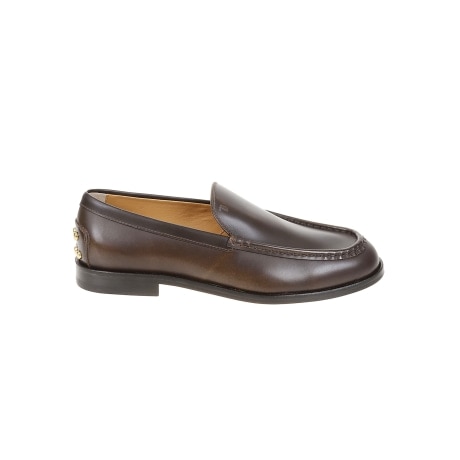 Tod's mocassino donna metal dots in pelle marrone