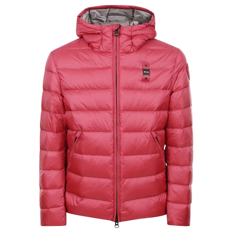 Blauer giubbotto uomo con imbottitura in piuma rosso