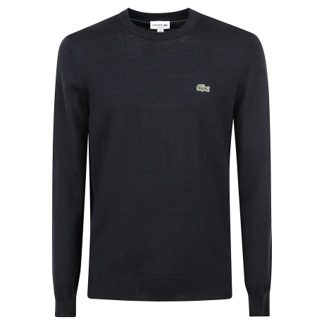 Lacoste maglia girocollo uomo in misto lana nero