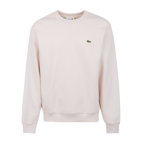 Lacoste felpa girocollo uomo in cotone rosa