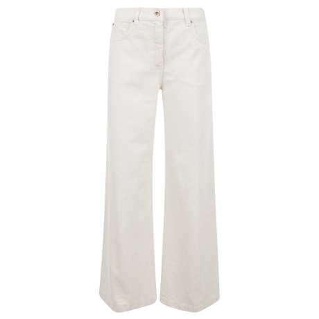 Aspesi pantalone donna wide leg in denim burro