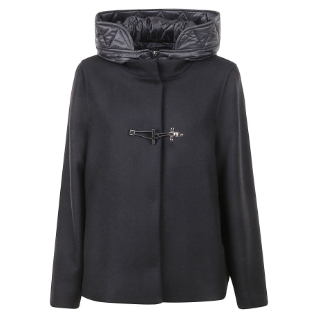 Fay cappa donna in panno di lana e cashmere nero