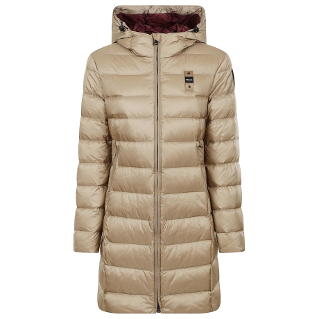 Blauer piumino lungo donna beige con cappuccio