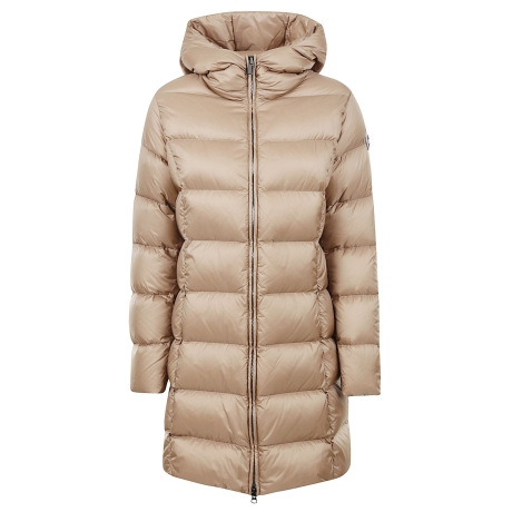 Colmar piumino lungo donna con cappuccio biscotto