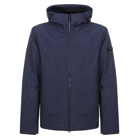 Peuterey giacca corta soft shell uomo con cappuccio fisso blu