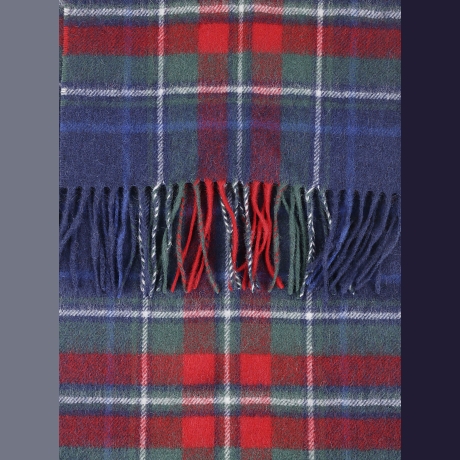 Barbour sciarpa in tartan in lana e cashmere blu e rosso