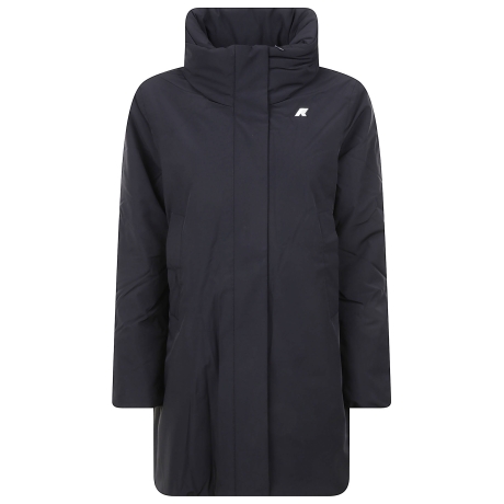 Kway giubbotto lungo donna senza cappuccio nero