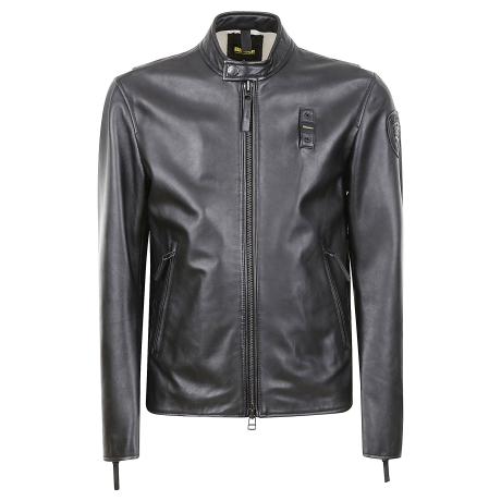 Blauer giubbotto uomo biker in pelle nero