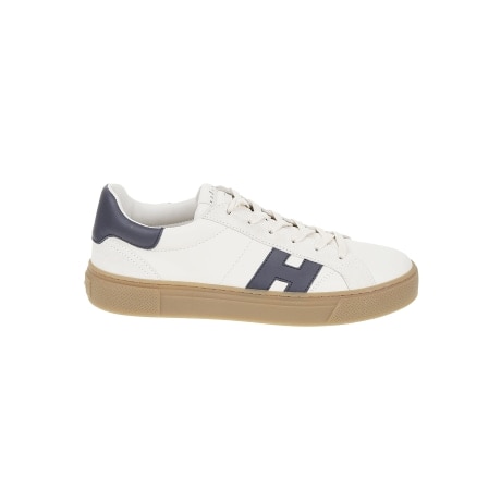 Hogan scarpe uomo crosswind in pelle bianco e blu