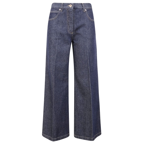 Aspesi pantalone donna wide leg in denim scuro