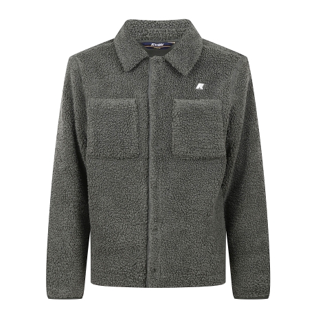 Kway overshirt uomo orsetto con bottoni verde
