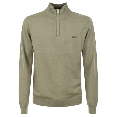 Sun68 maglia in cotone e lana con zip militare