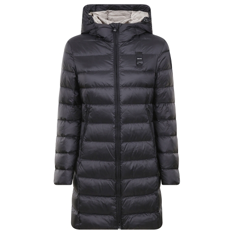 Blauer piumino lungo donna nero con cappuccio