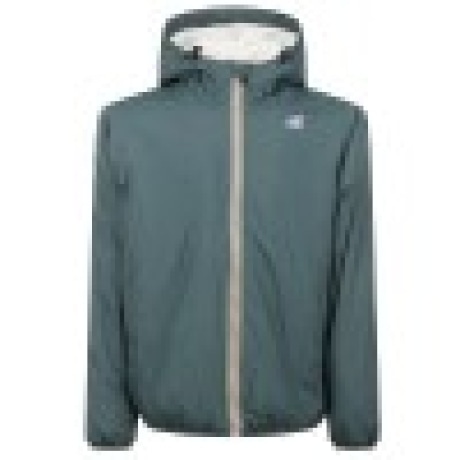 Kway giubbotto uomo levrai cloud orsetto con cappuccio e pelliccia sintetica verde
