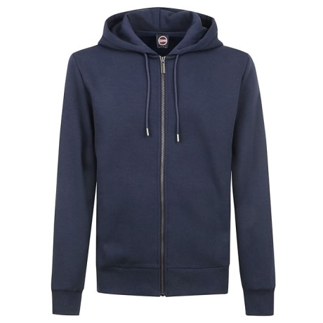 Colmar felpa uomo in cotone con cappuccio e zip blu